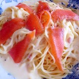 早ゆでパスタdeサーモンと濃厚チーズのカルボナーラ